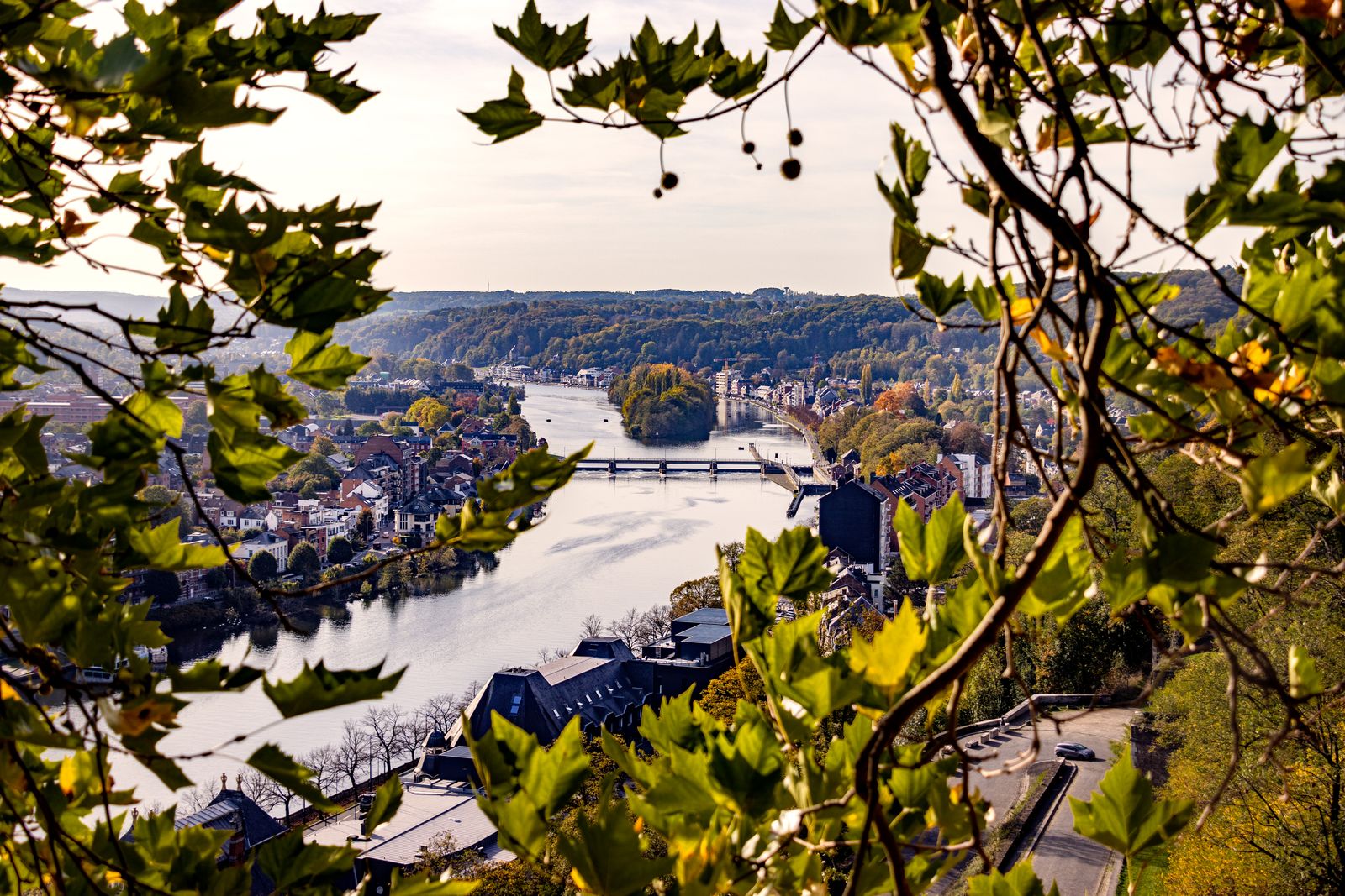 Vallée de la Meuse près de Namur en automne